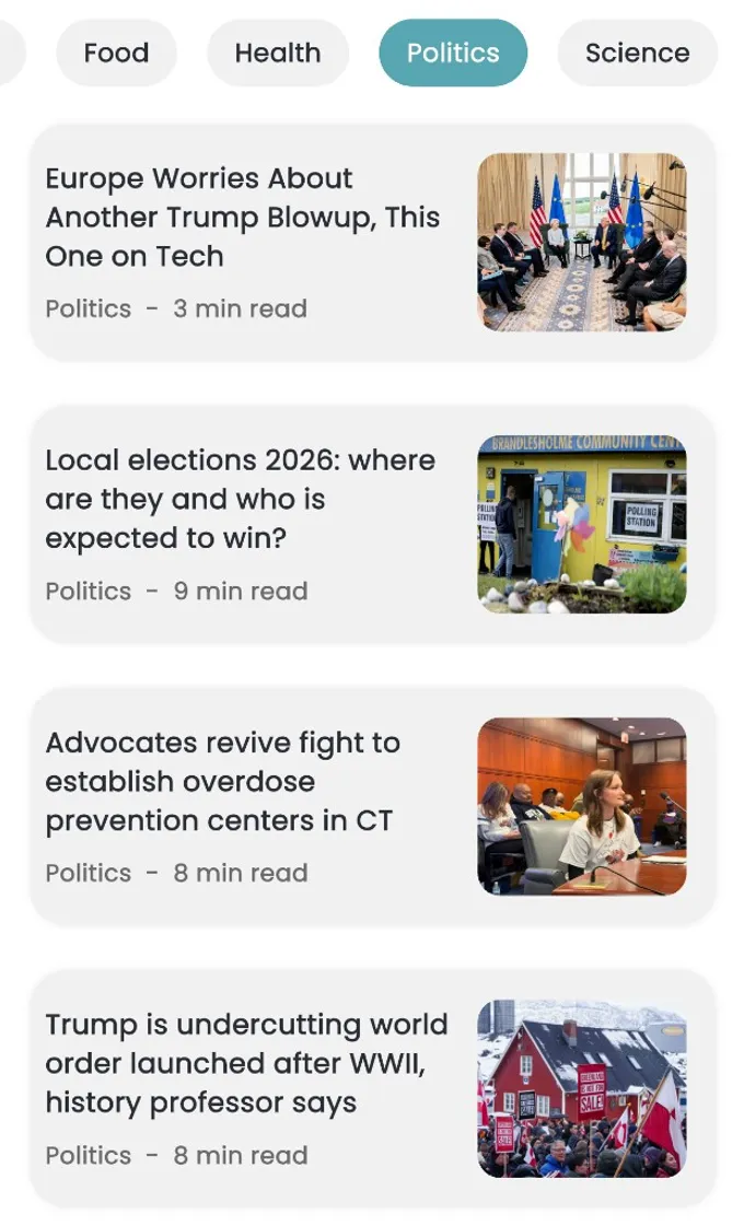News feed list